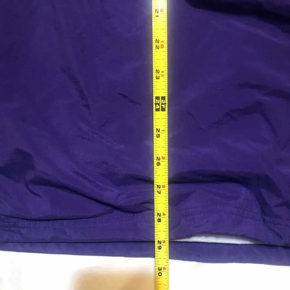 Mens Pullover Nylon Windbreaker Jacket VTG Game Sportswear Purple Black 2XL